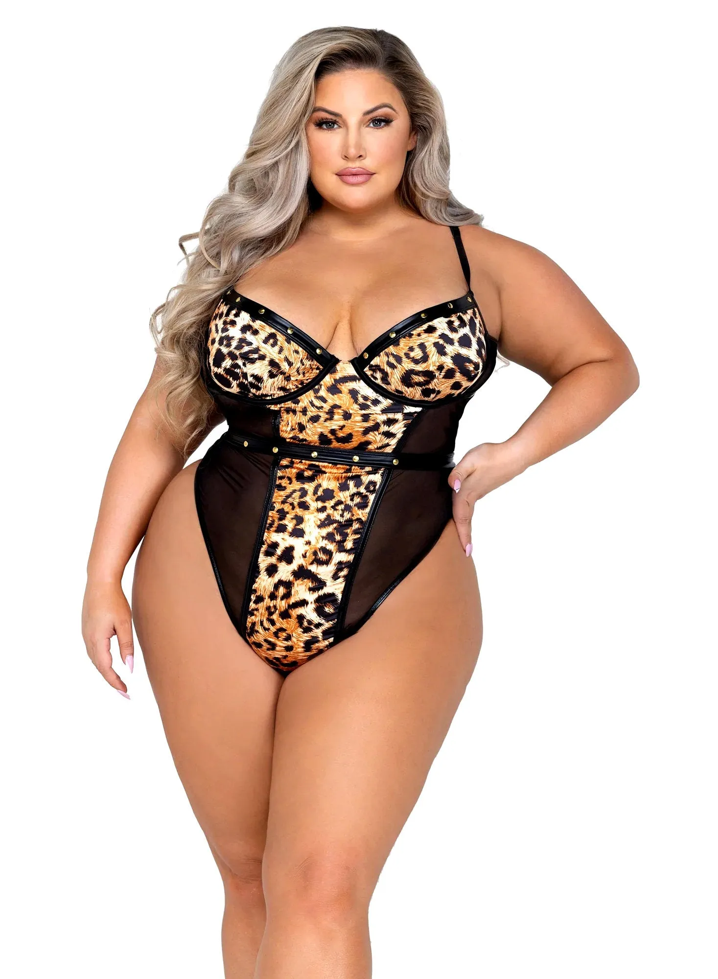 Leopard Print Bodysuit Teddy Lingerie