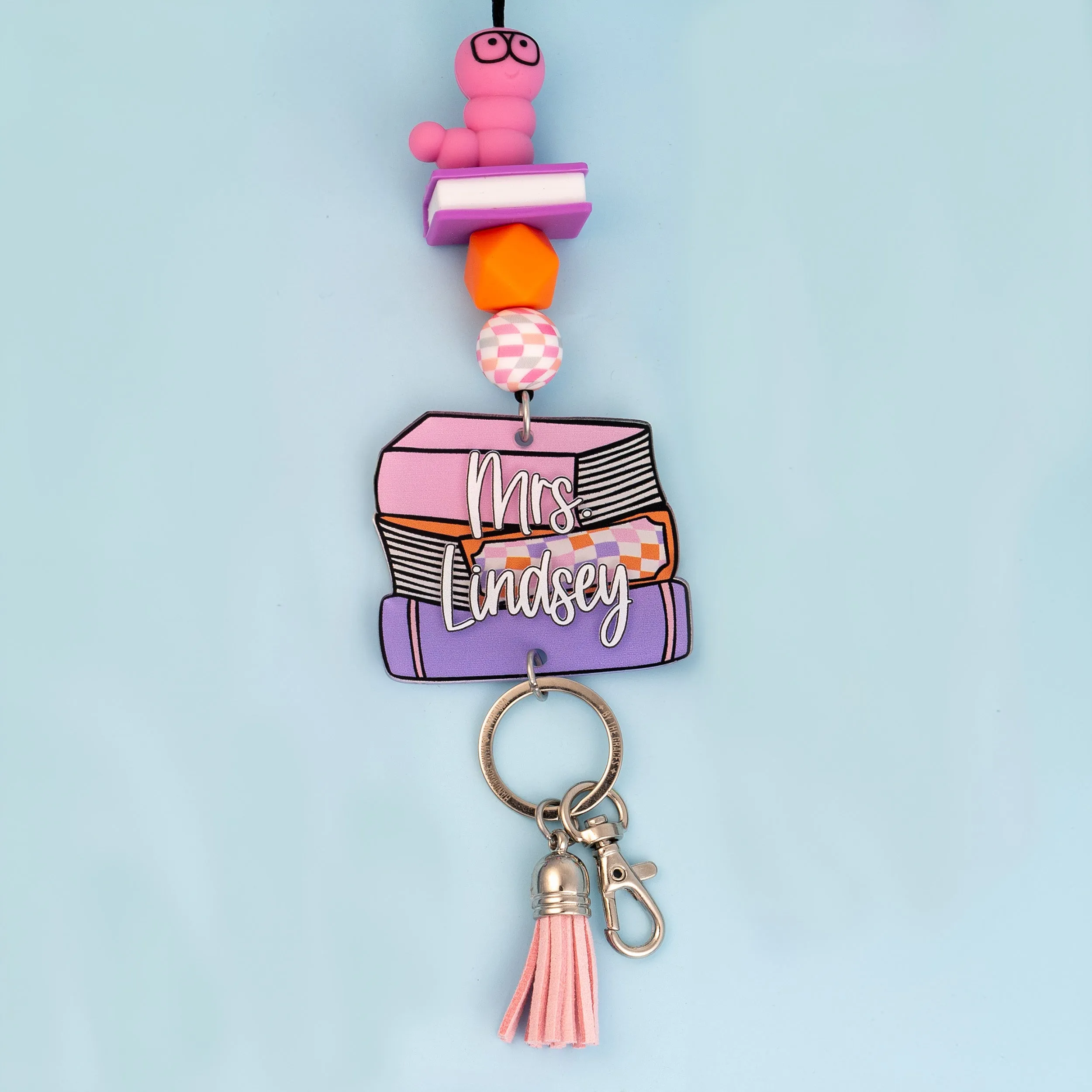 Library Printed Shape Acrylic Lanyard