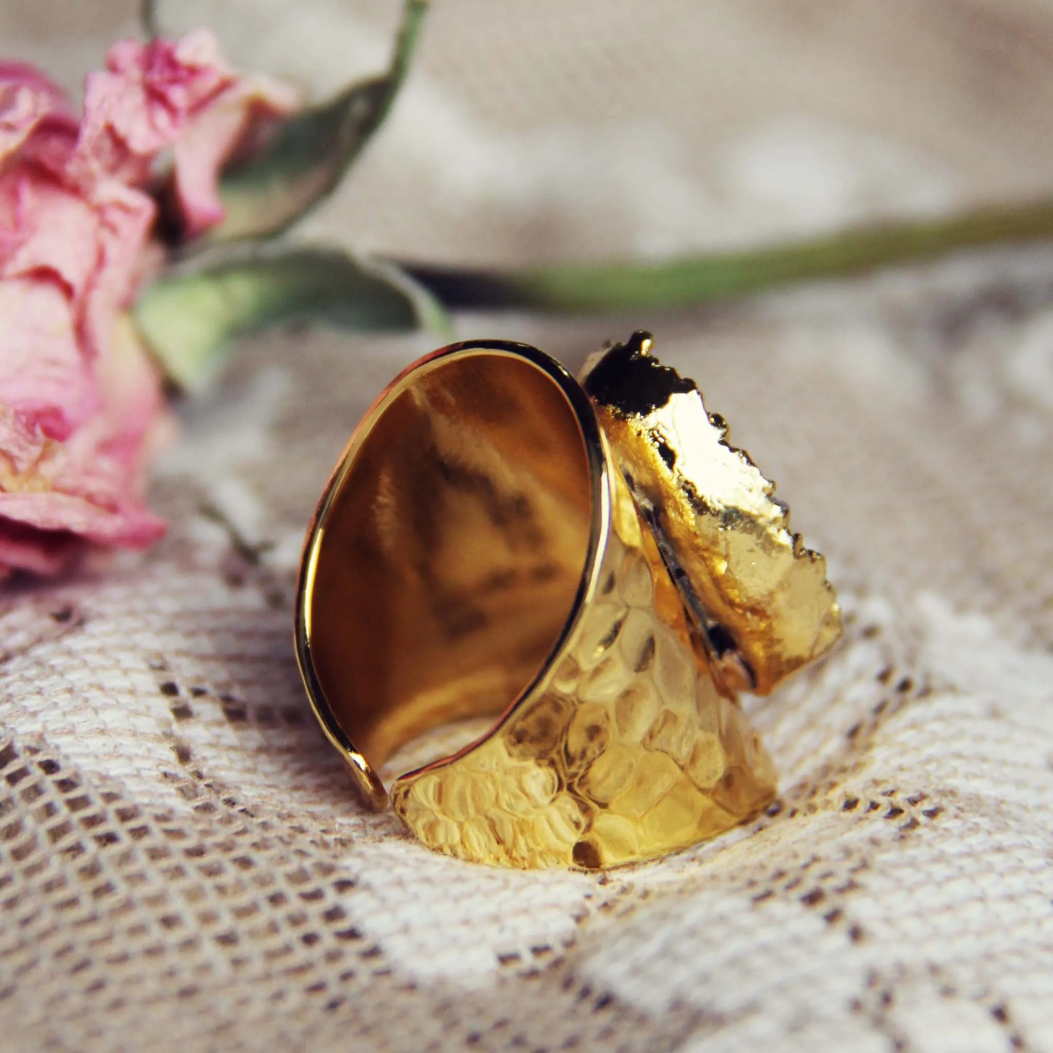 Lilac & Druzy Ring