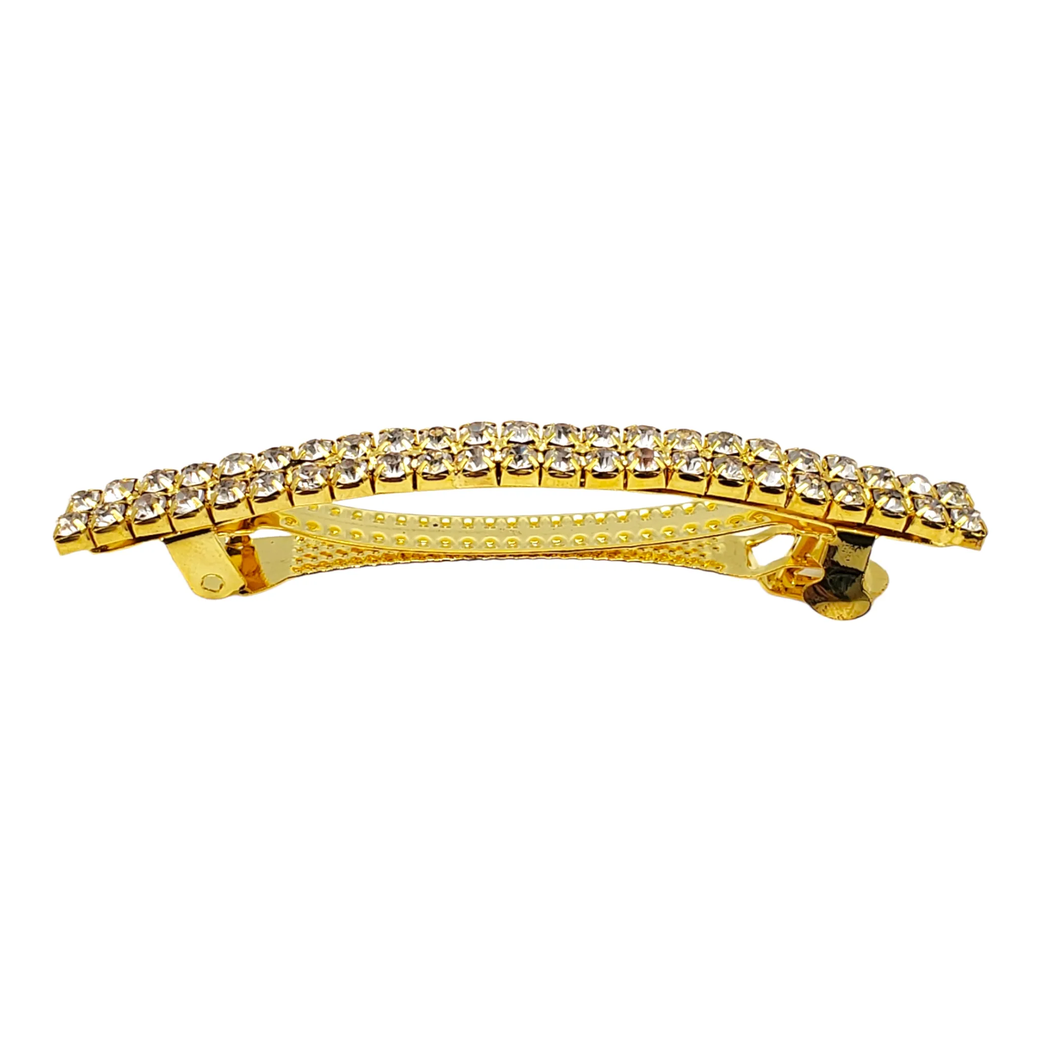 Linear Double-Row Rhinestone Barrette
