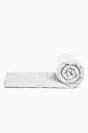 Linen Monotone Hand Quilted Quilt-Angora White