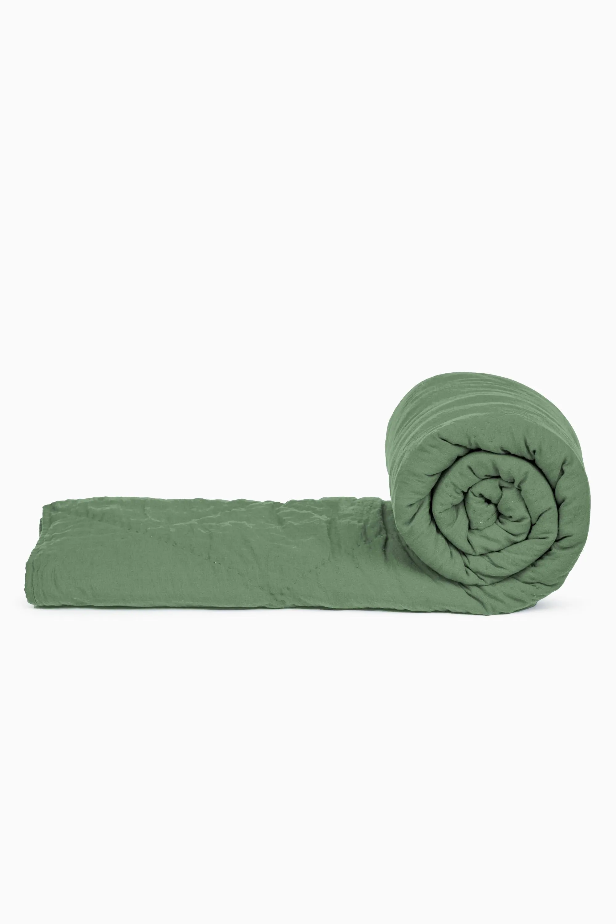 Linen Monotone Hand Quilted Quilt-Angora White