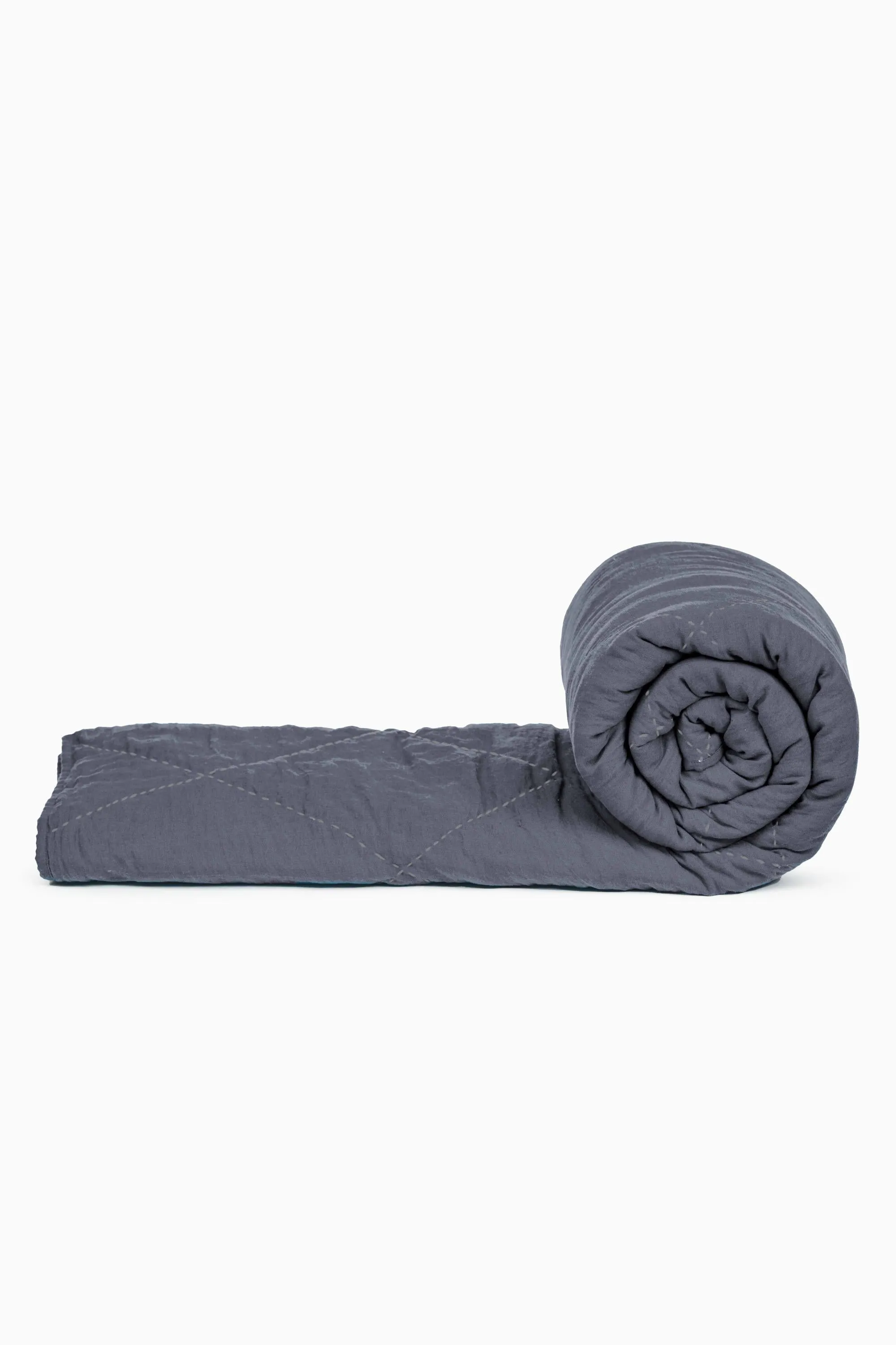 Linen Monotone Hand Quilted Quilt-Angora White