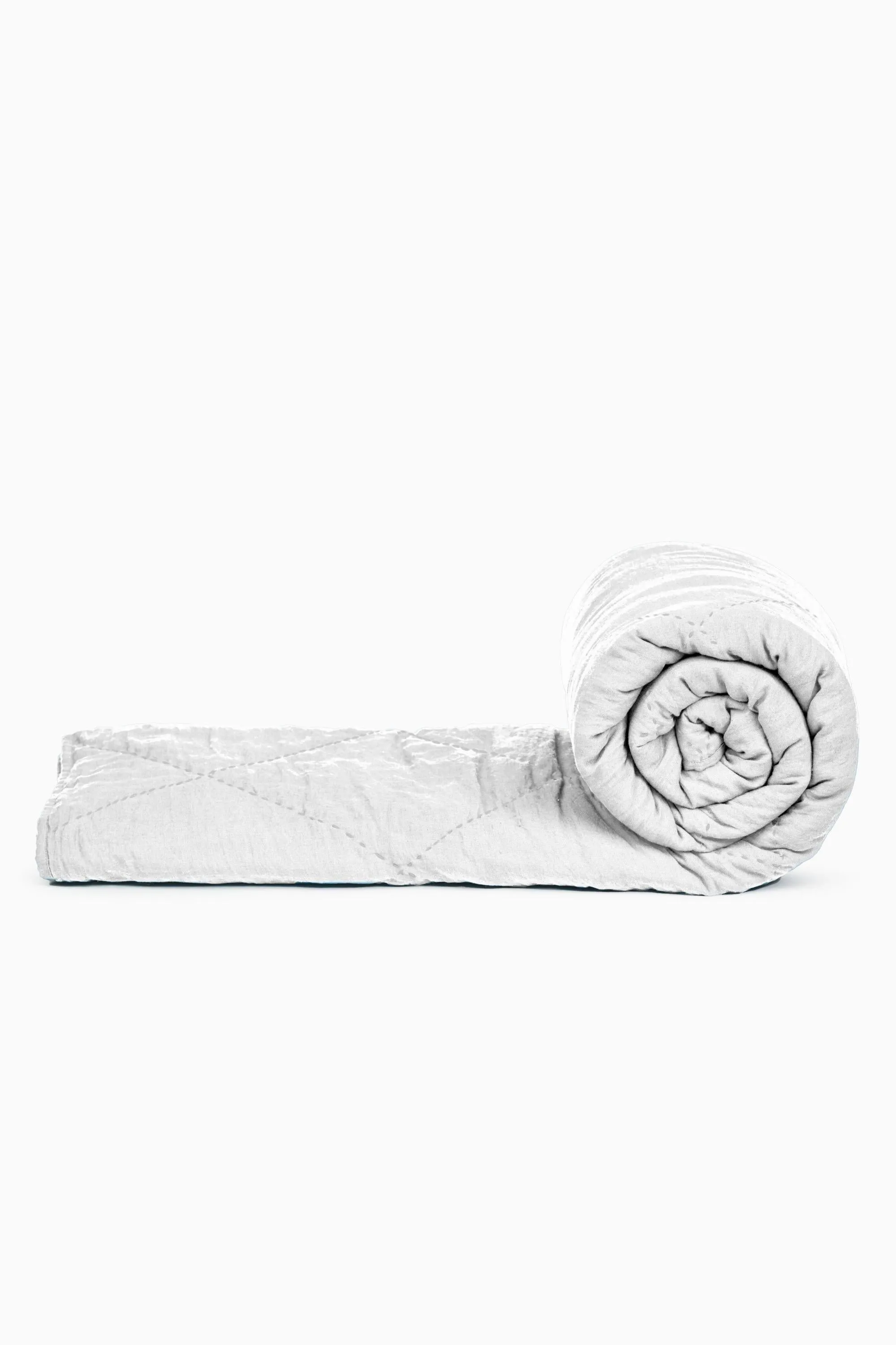 Linen Monotone Hand Quilted Quilt-Bottle Green