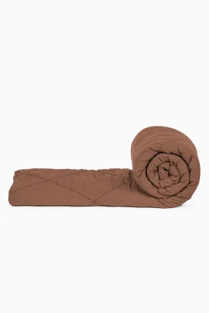 Linen Vibrant Hand Quilted Quilt-Cinnamon Brown