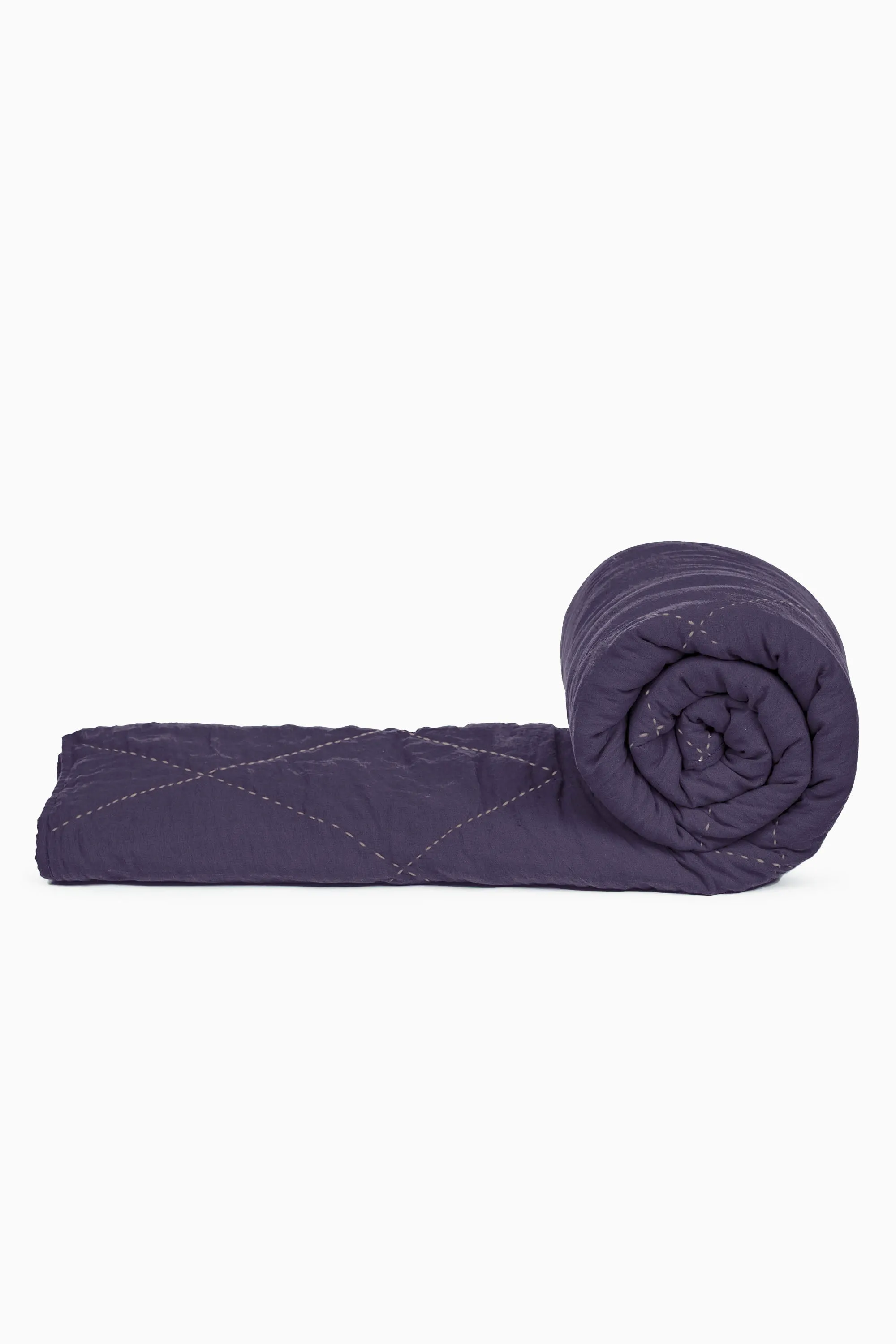 Linen Vibrant Hand Quilted Quilt-Vanilla Sky