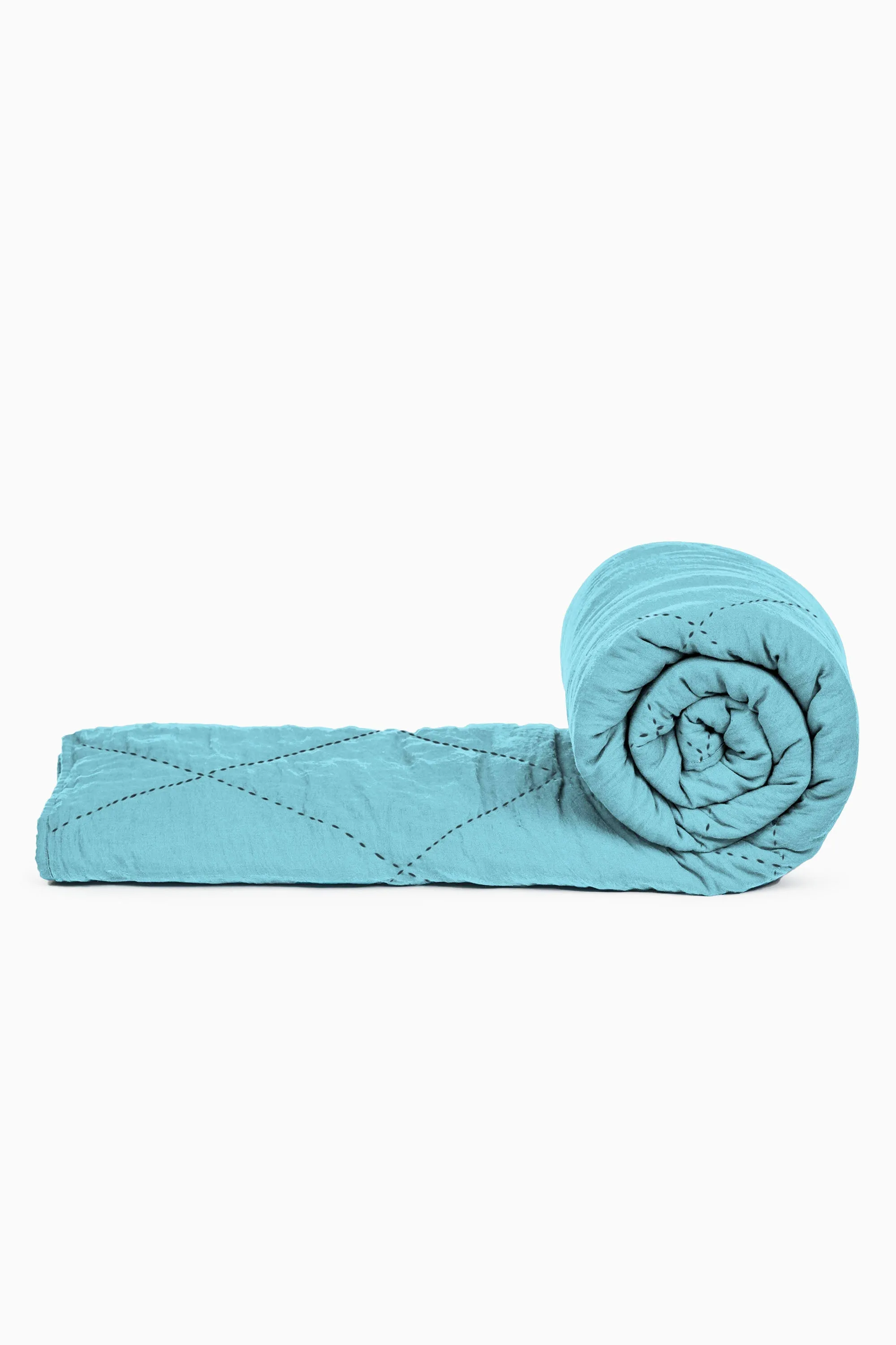 Linen Vibrant Hand Quilted Quilt-Vanilla Sky