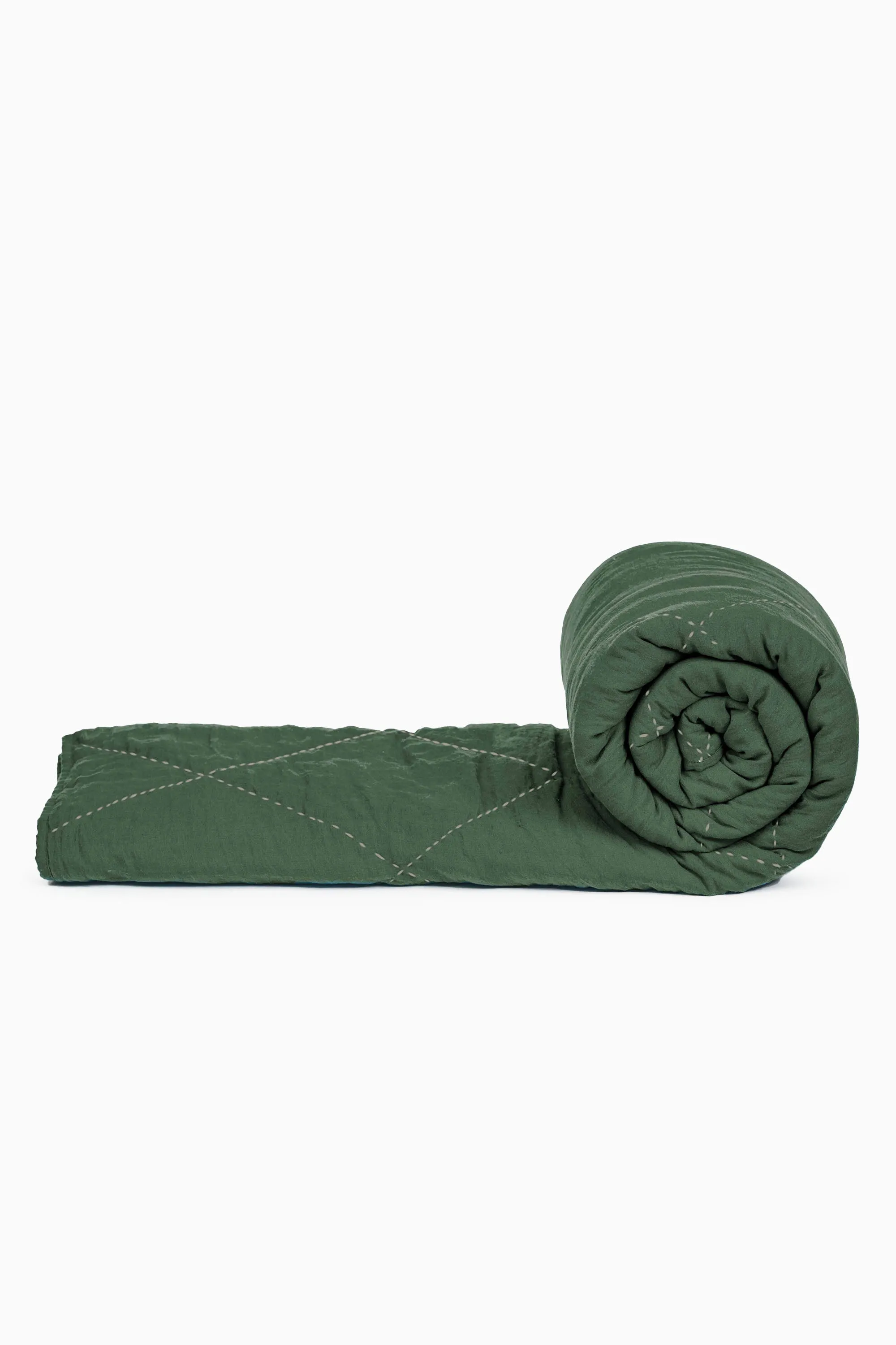 Linen Vibrant Hand Quilted Quilt-Vanilla Sky