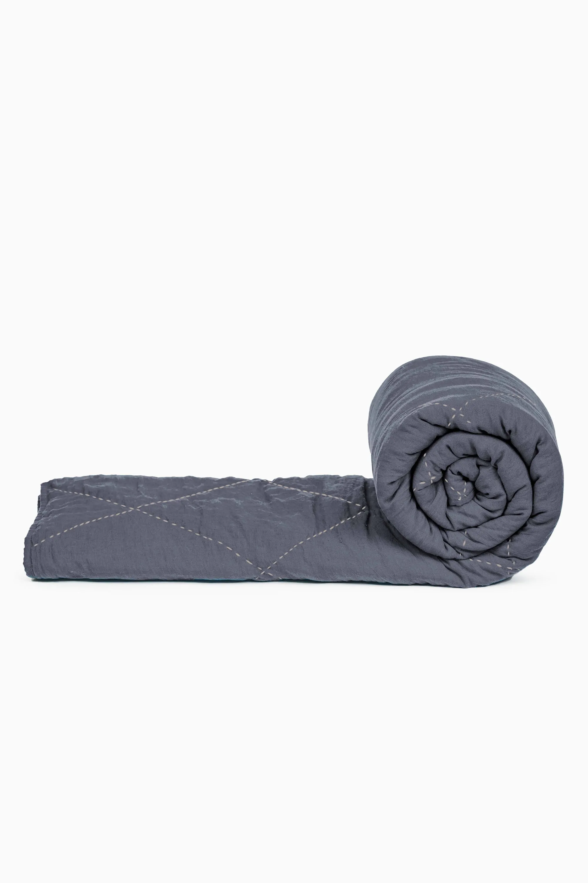 Linen Vibrant Hand Quilted Quilt-Vanilla Sky