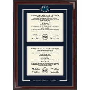 Lion Spirit Encore Penn State Double Diploma Frame