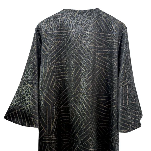 LIOR Paris Jacket Size Large Womens Modern Artsy Black Tan Geo Print