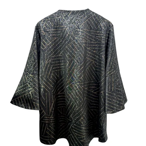 LIOR Paris Jacket Size Large Womens Modern Artsy Black Tan Geo Print