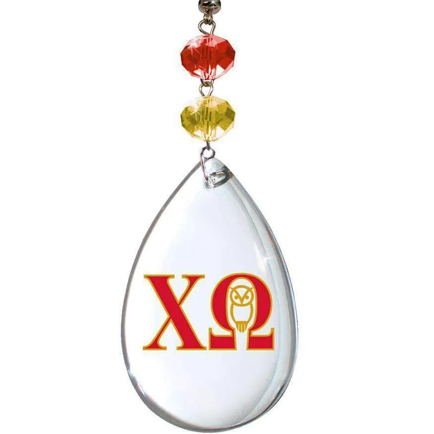 Logo Crystal - Badge- Chi Omega   (Set of 3) MAGNETIC ORNAMENT