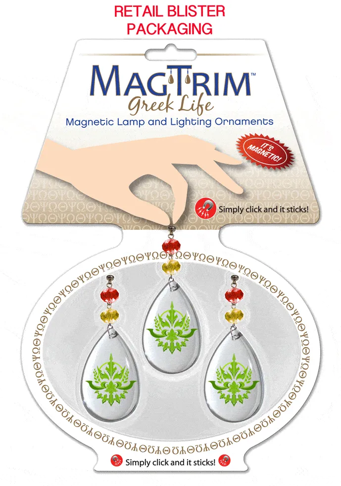 Logo Crystal - Crest- Delta Delta Delta (Set of 3) MAGNETIC ORNAMENT