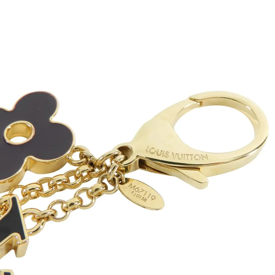 Louis Vuitton Gold Enamel Logo Keychain