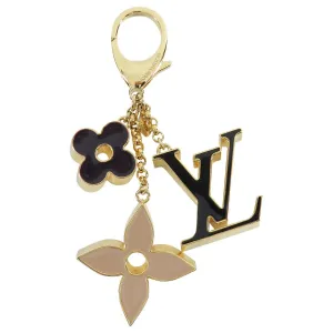 Louis Vuitton Gold Enamel Logo Keychain
