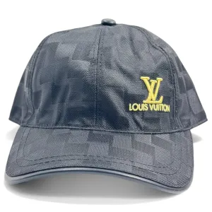 Louis Vuitton Monogram Checkered Cap – Black with Gold Embroidery