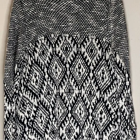 Lovestitch Black and Ecru Open-Front Cardigan Sweater Size‎ Large