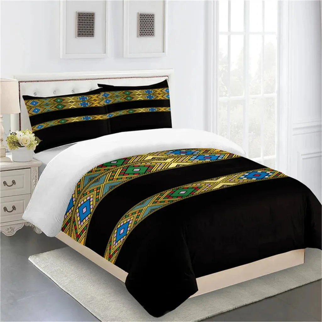 Luxury Bohemian Style Ethiopian Tilet Pattern Duvet Cover