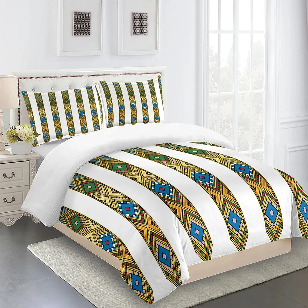 Luxury Bohemian Style Ethiopian Tilet Pattern Duvet Cover