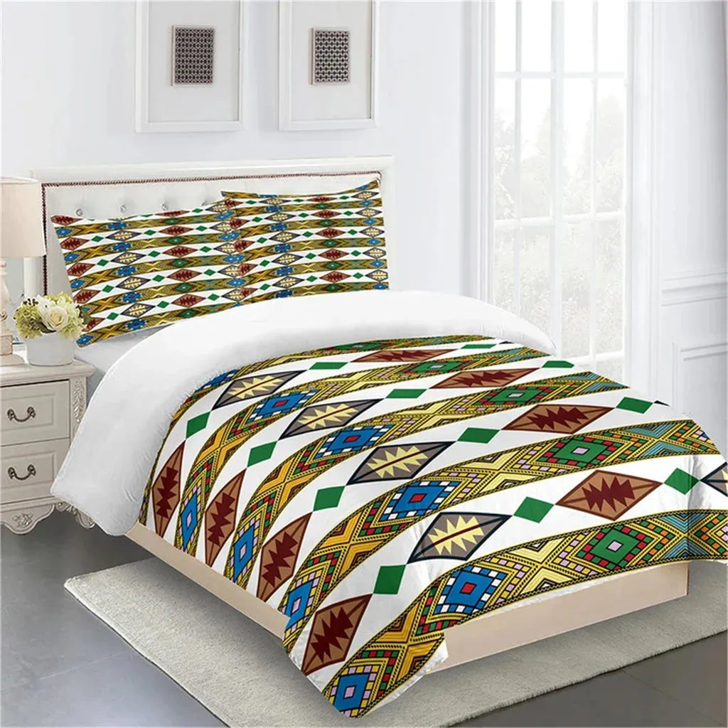 Luxury Bohemian Style Ethiopian Tilet Pattern Duvet Cover