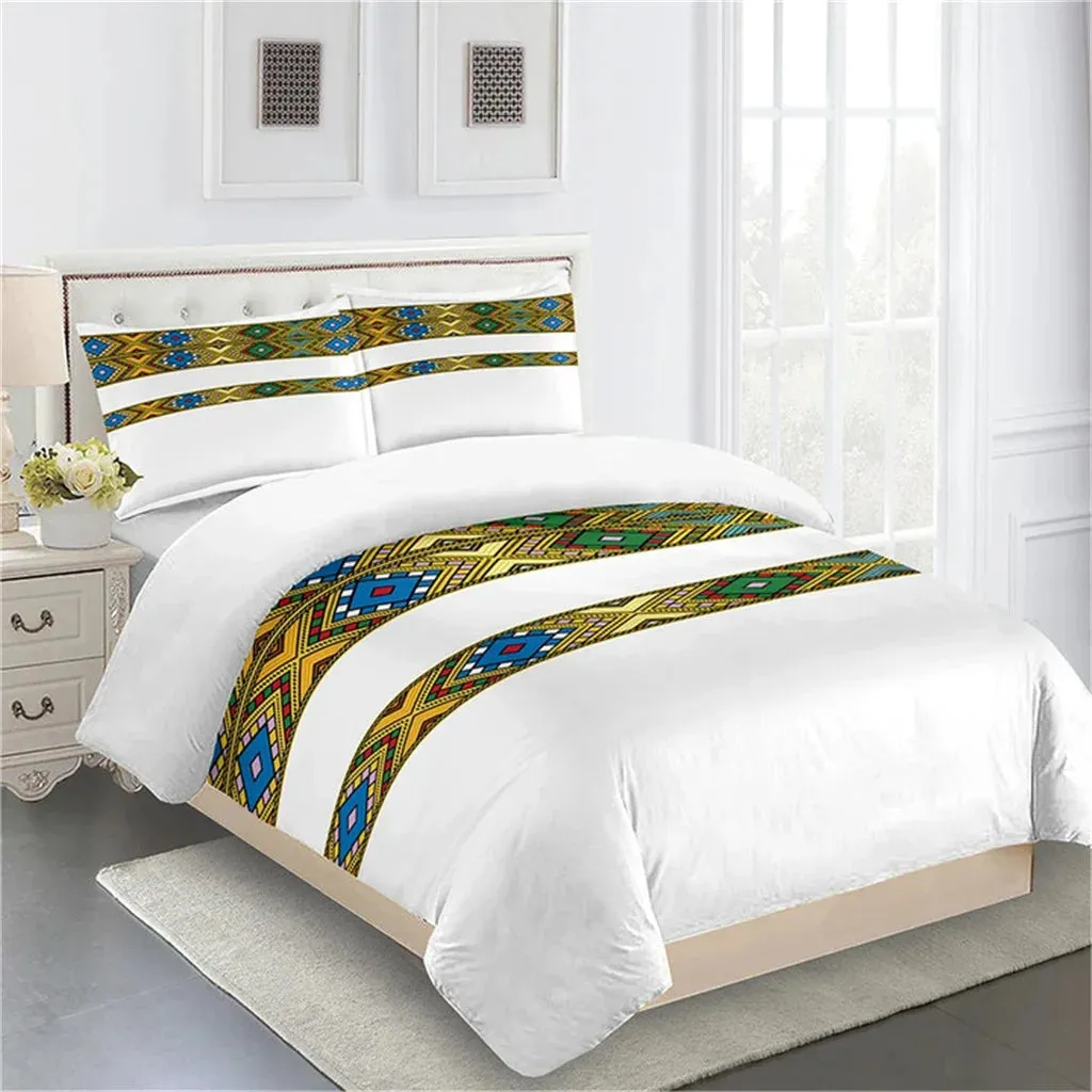 Luxury Bohemian Style Ethiopian Tilet Pattern Duvet Cover