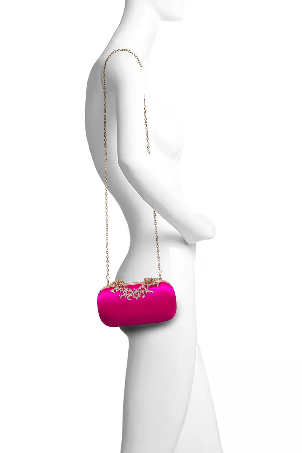 Lyra Starburst Clasp Satin Minaudiere