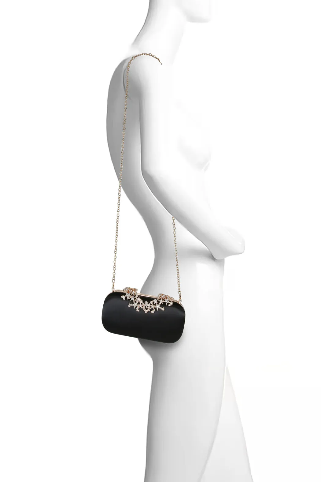 Lyra Starburst Clasp Satin Minaudiere