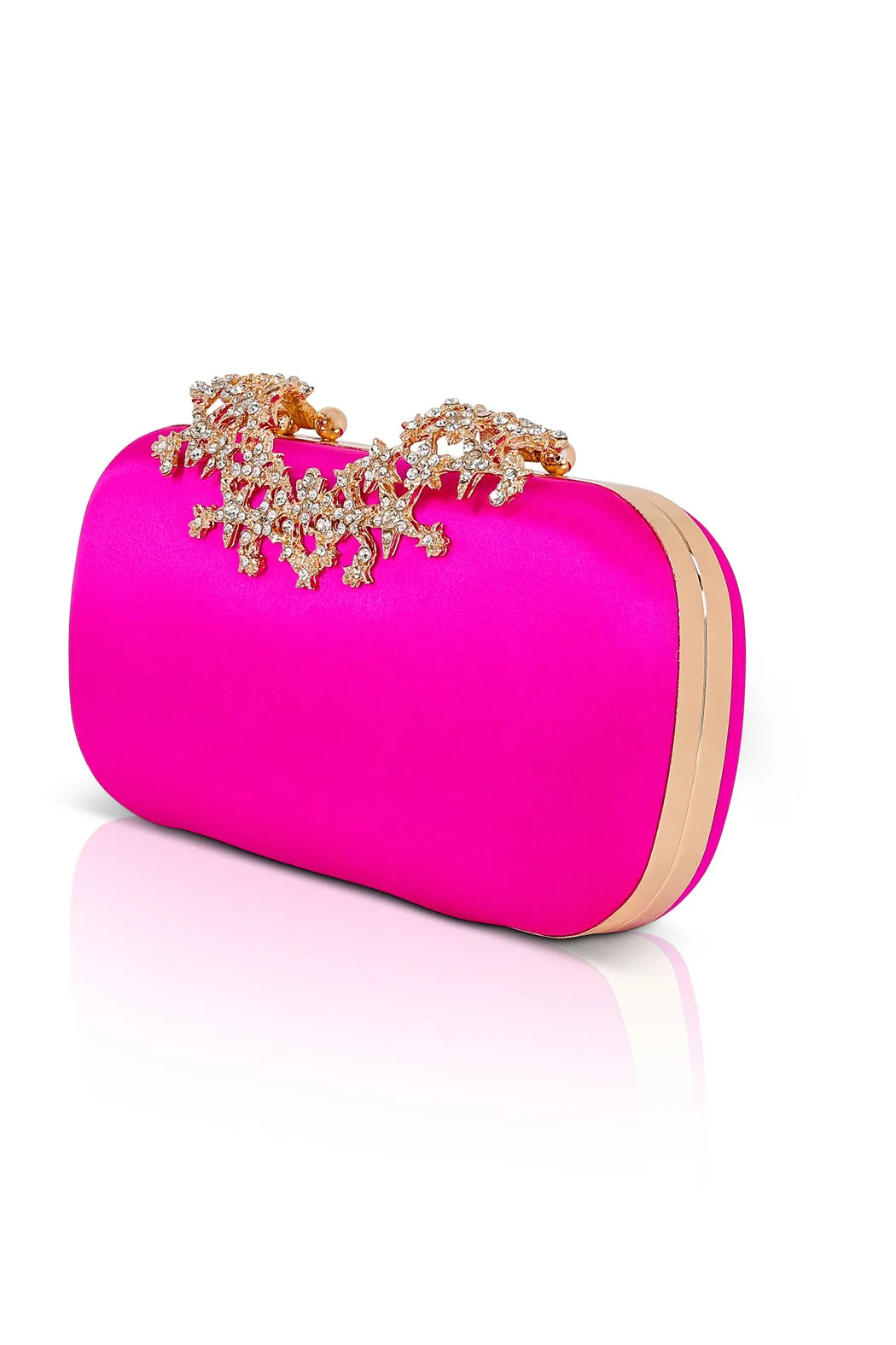 Lyra Starburst Clasp Satin Minaudiere