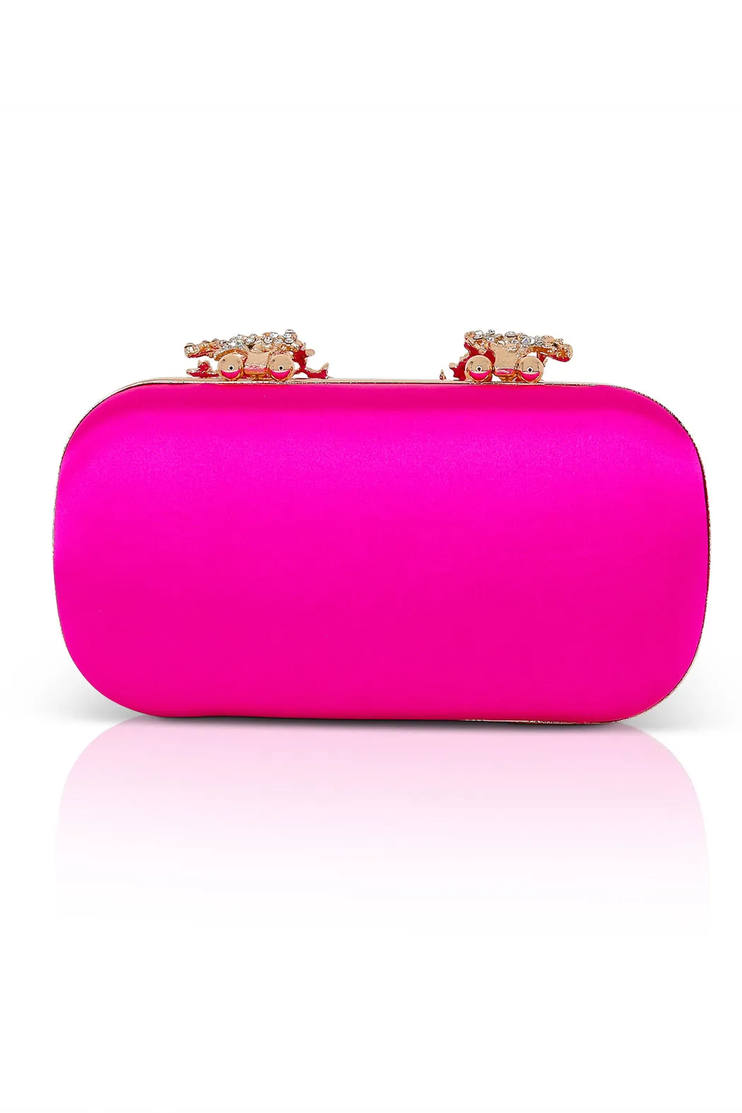 Lyra Starburst Clasp Satin Minaudiere
