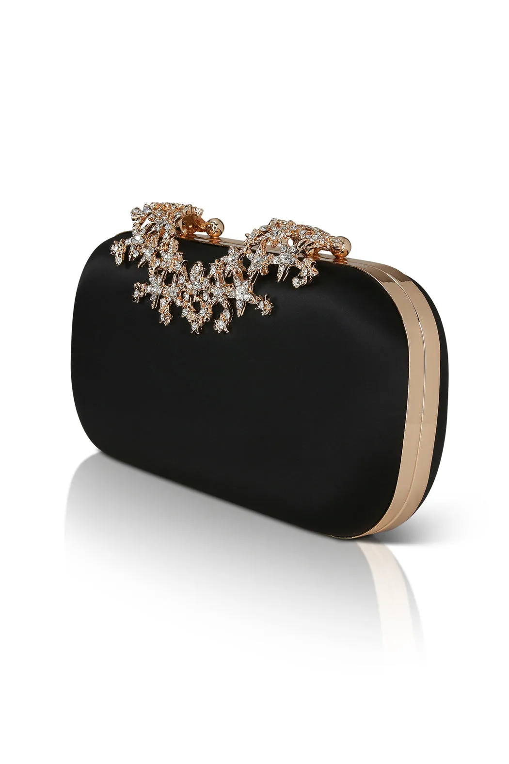 Lyra Starburst Clasp Satin Minaudiere
