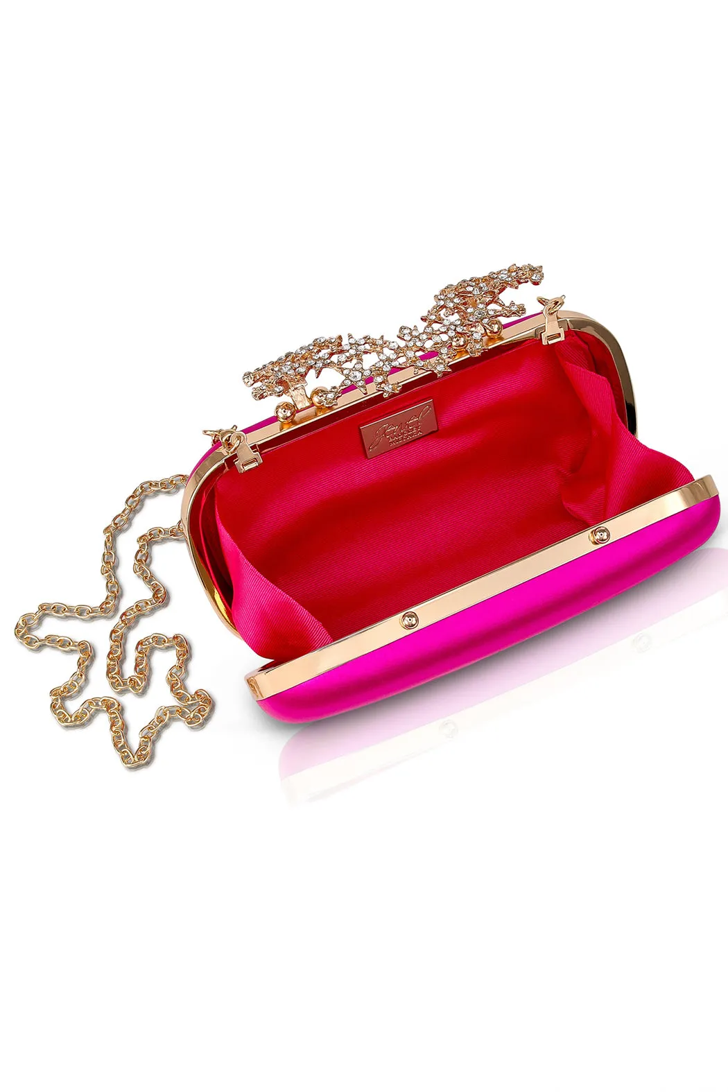 Lyra Starburst Clasp Satin Minaudiere