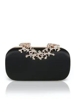 Lyra Starburst Clasp Satin Minaudiere