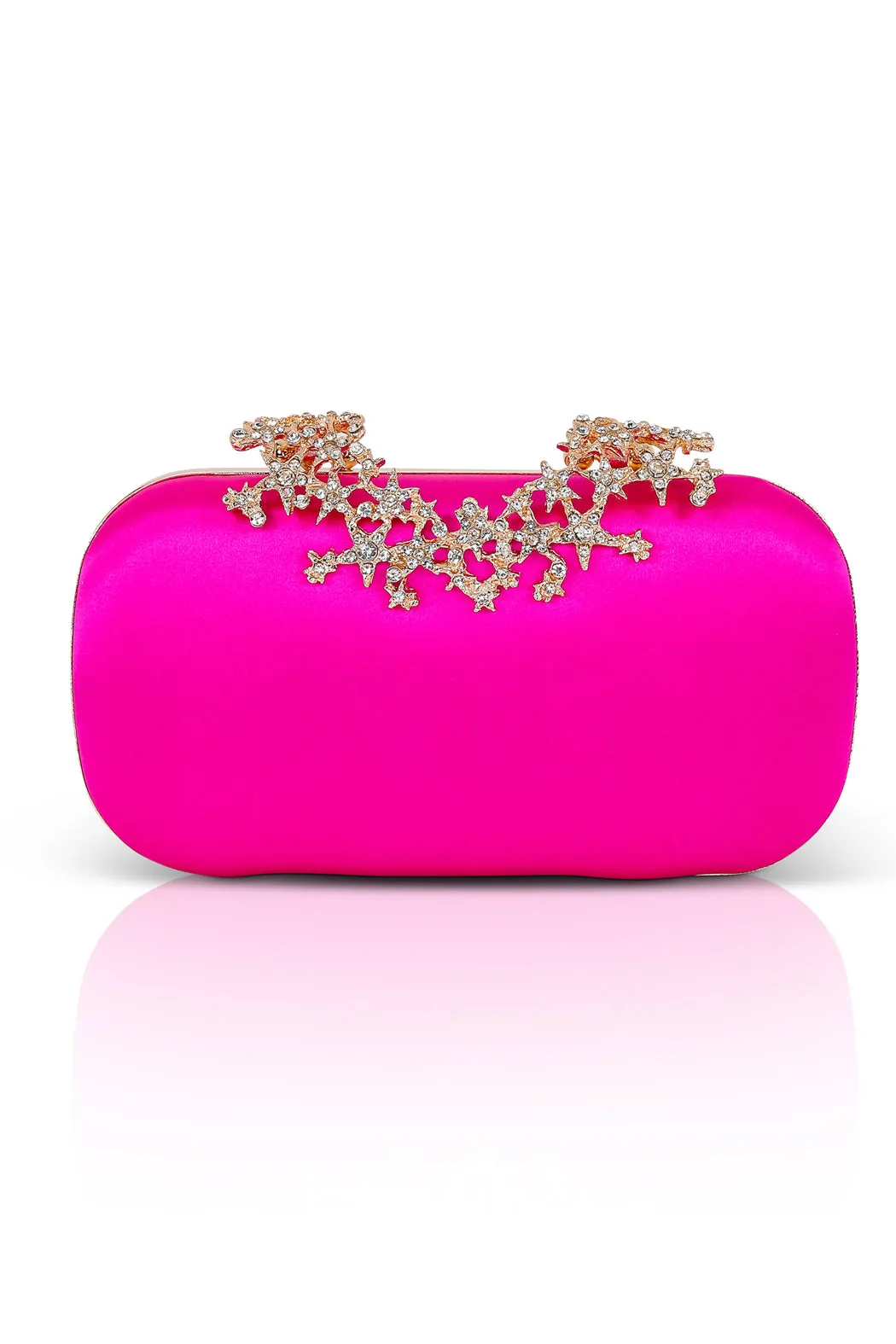 Lyra Starburst Clasp Satin Minaudiere