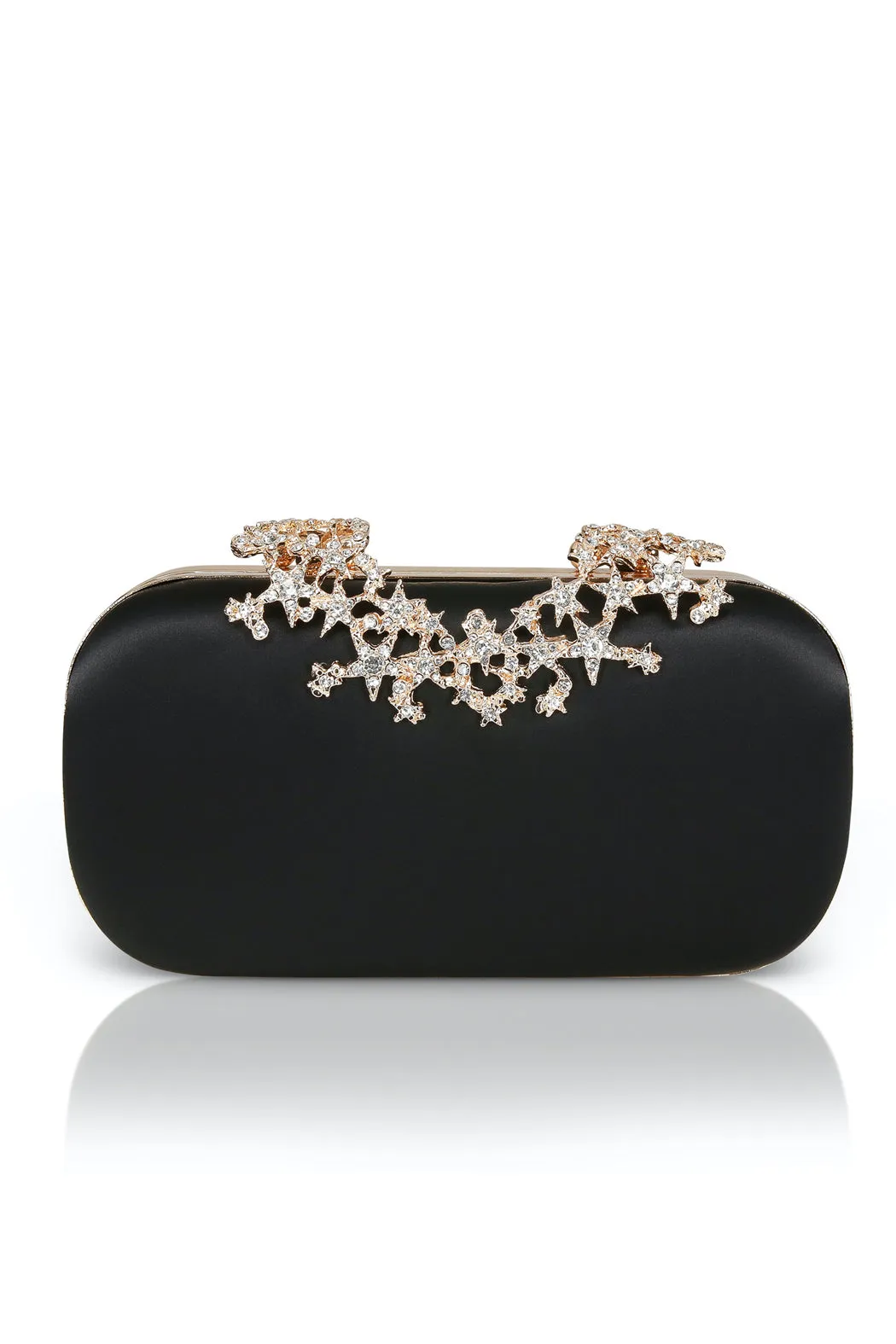 Lyra Starburst Clasp Satin Minaudiere