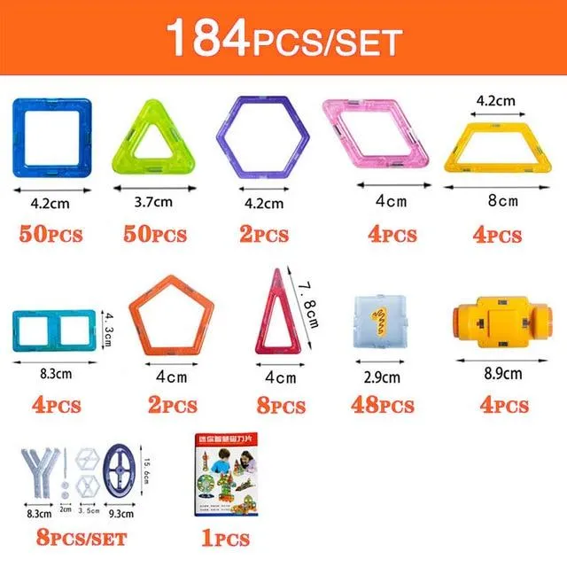 Magnetic Building Blocks - 184pcs-110pcs