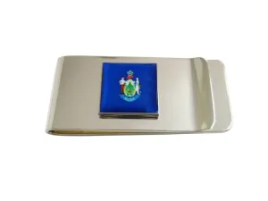 Maine State Flag Pendant Money Clip