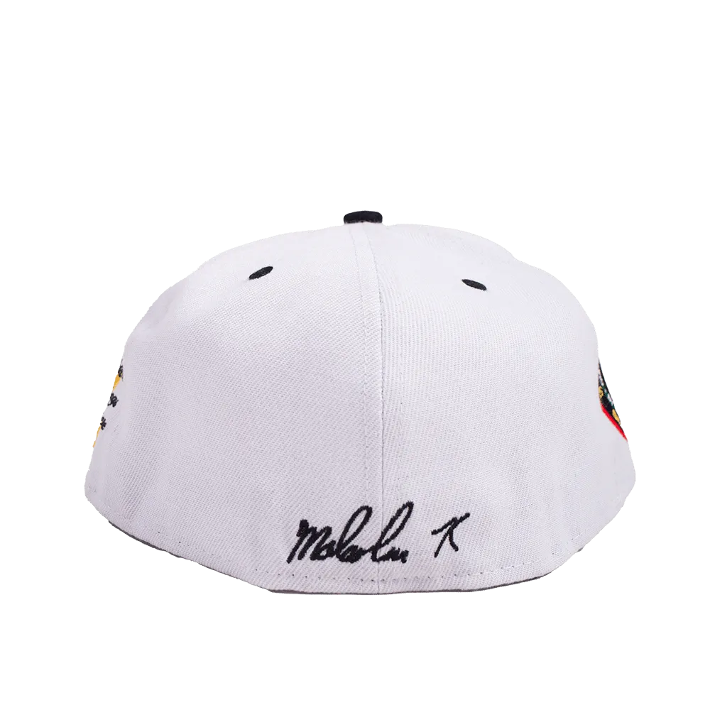 MALCOLM X WHITE FITTED HAT