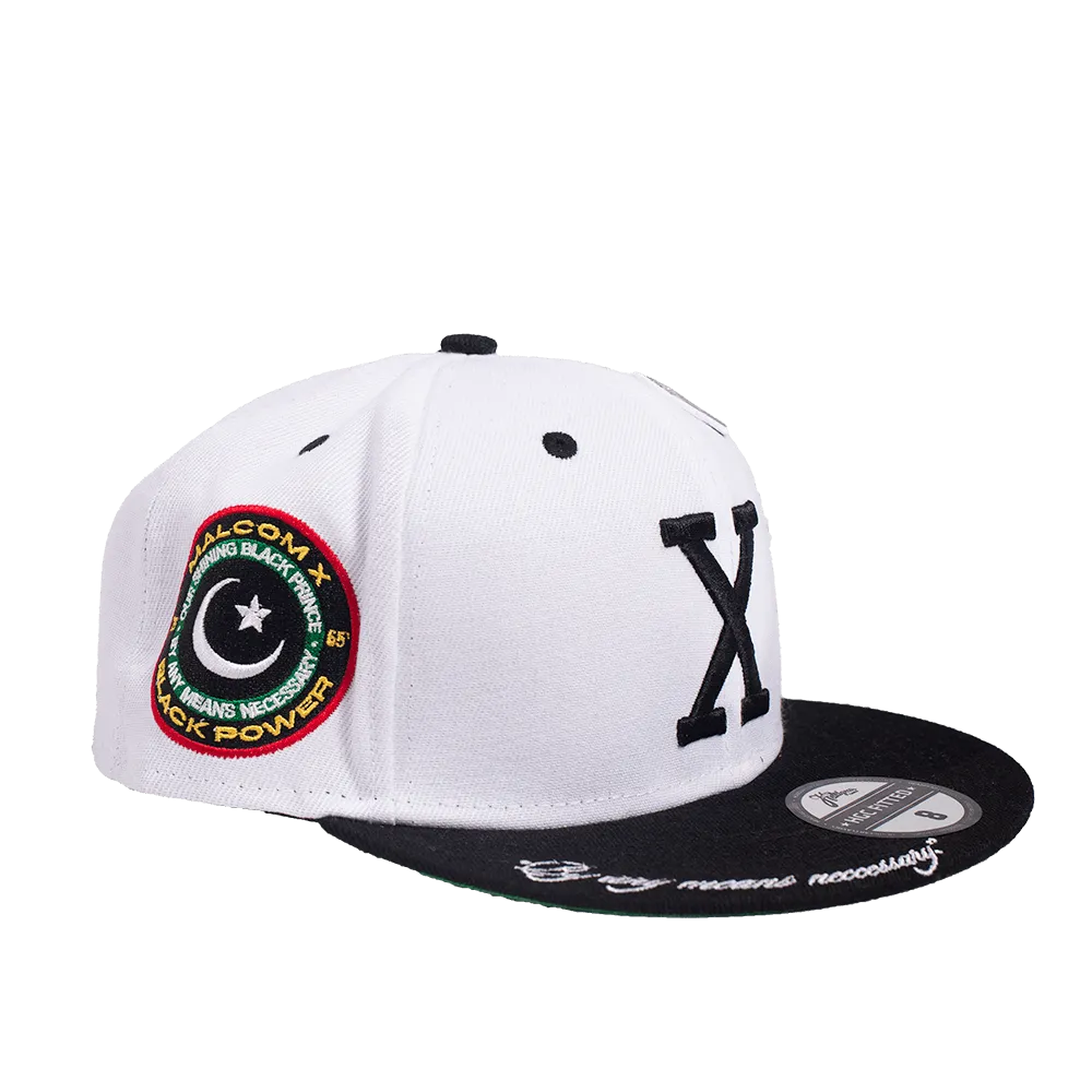 MALCOLM X WHITE FITTED HAT