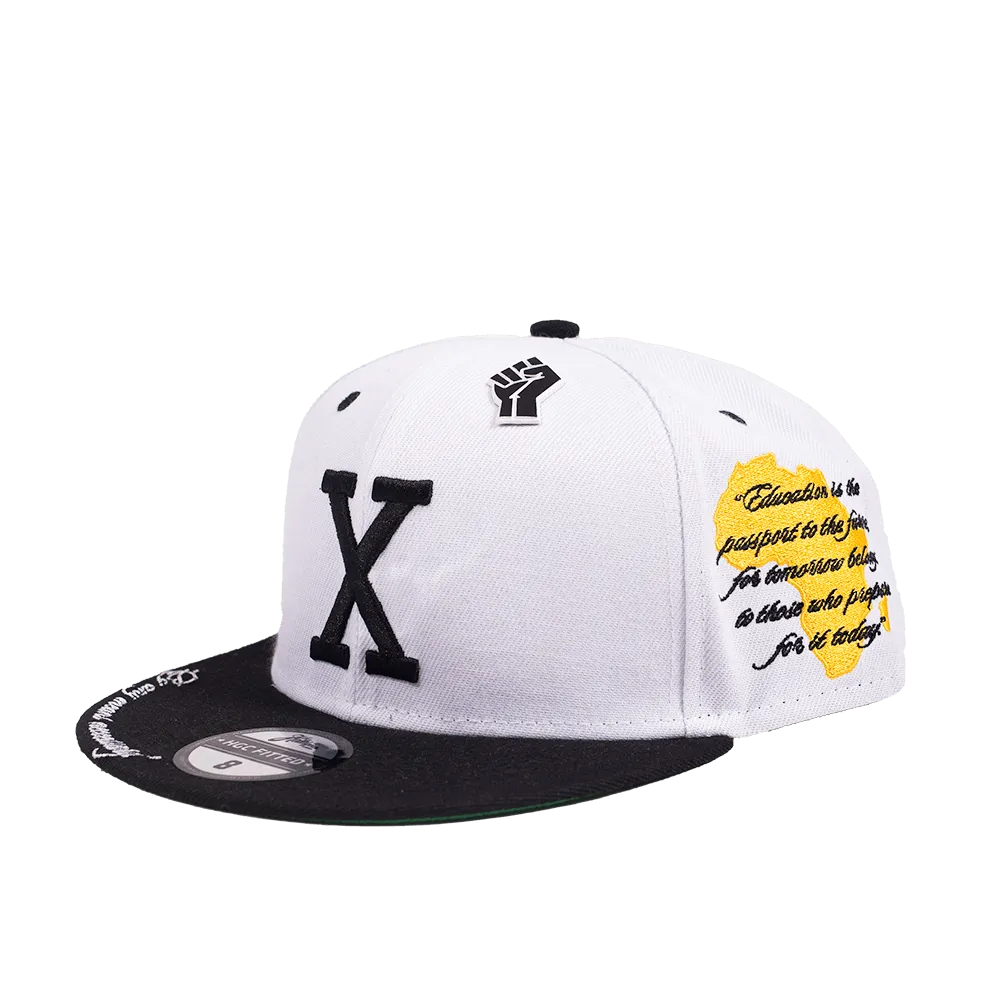 MALCOLM X WHITE FITTED HAT