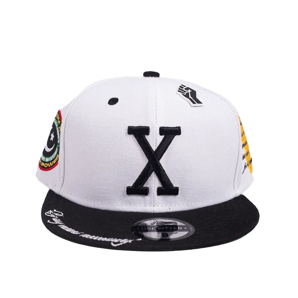 MALCOLM X WHITE FITTED HAT