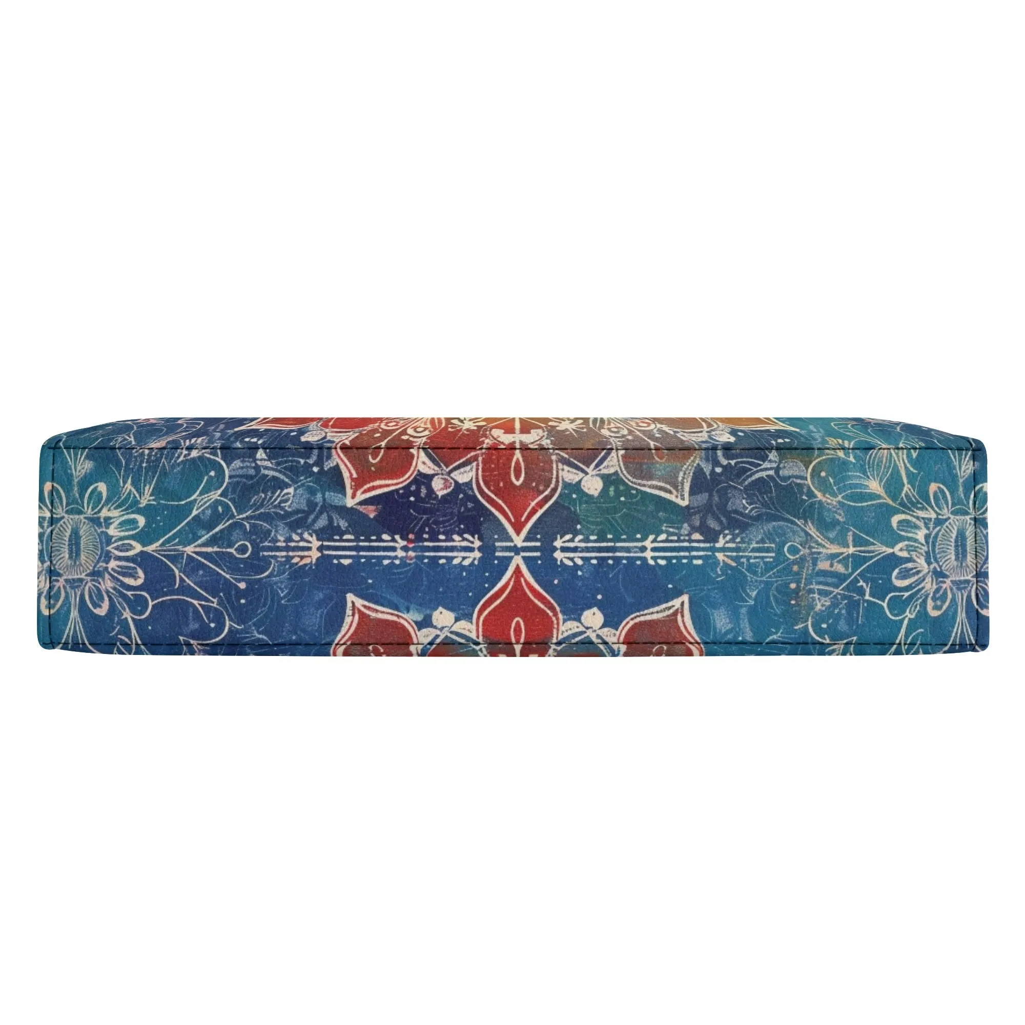 Mandala Bible Cover Purse - Trendy Denim Blue & Rooibos Red Book Bag for Book Lovers, Red White and Blue