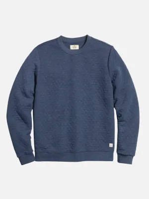 Marine Layer Corbet Quilted Crewneck - Navy
