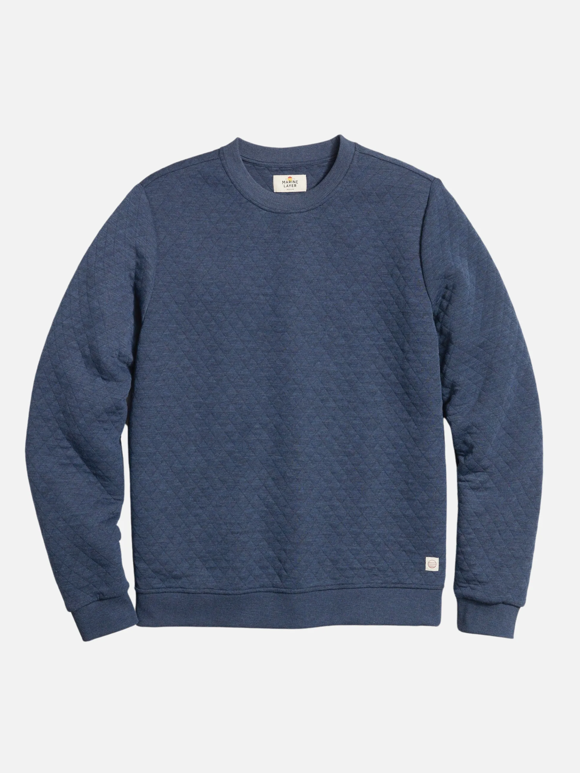 Marine Layer Corbet Quilted Crewneck - Navy