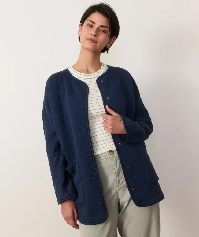 Marine Layer Corbet Quilted Liner Jacket in Indigo Heather