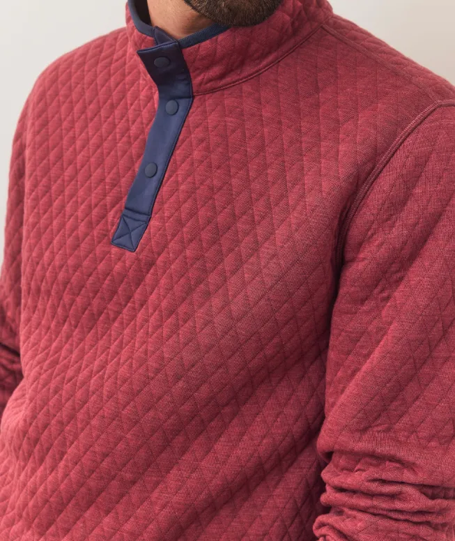 Marine Layer Corbet Reversible Pullover in Burgundy/Navy