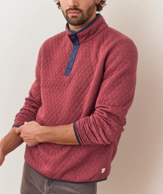 Marine Layer Corbet Reversible Pullover in Burgundy/Navy