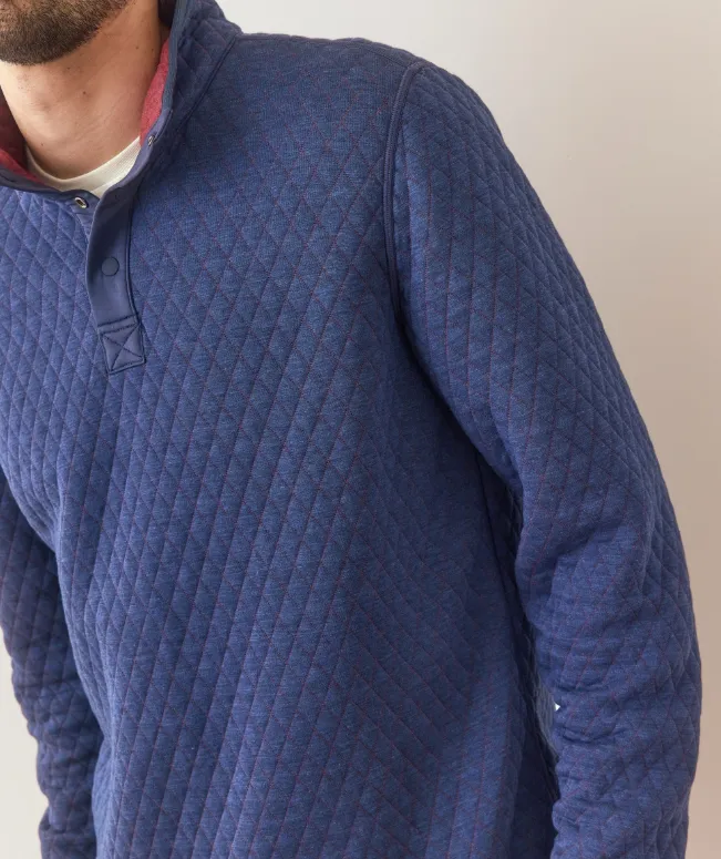 Marine Layer Corbet Reversible Pullover in Burgundy/Navy