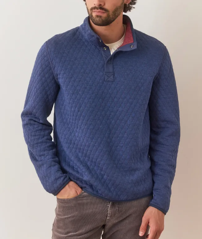 Marine Layer Corbet Reversible Pullover in Burgundy/Navy