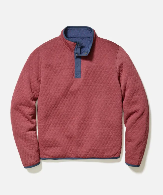 Marine Layer Corbet Reversible Pullover in Burgundy/Navy